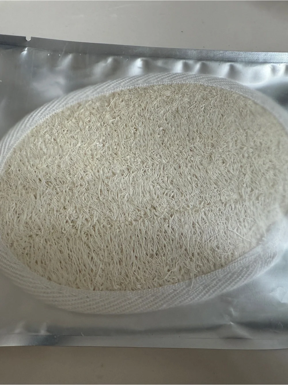 Natural Fiber Loofah Bath Scrubber 5.5” X4” Exfoliating, Non-Slip Strap Loop New